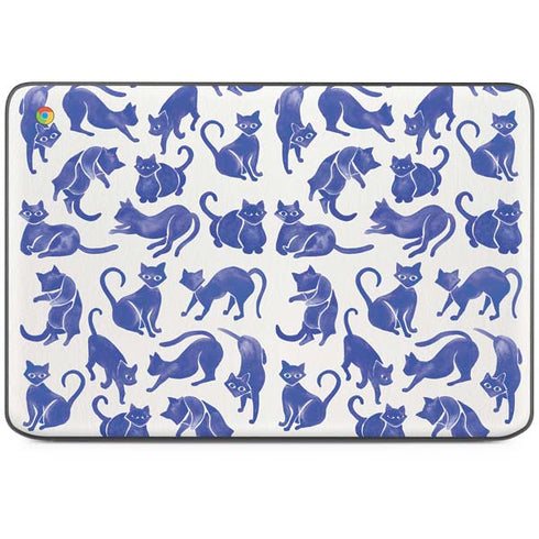 Blue Cats by Cat Coq HP Chromebook Skin