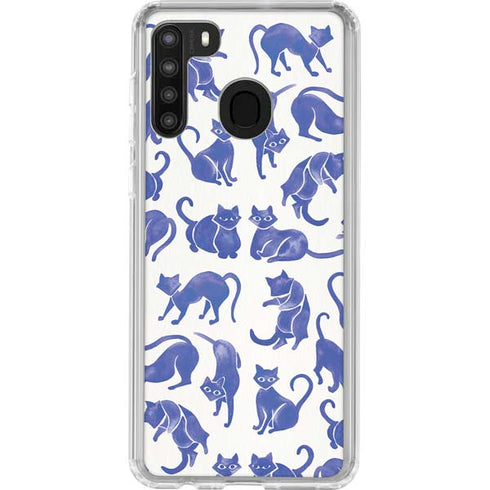 Cat Coq Blue Cats Galaxy A21 Clear Case