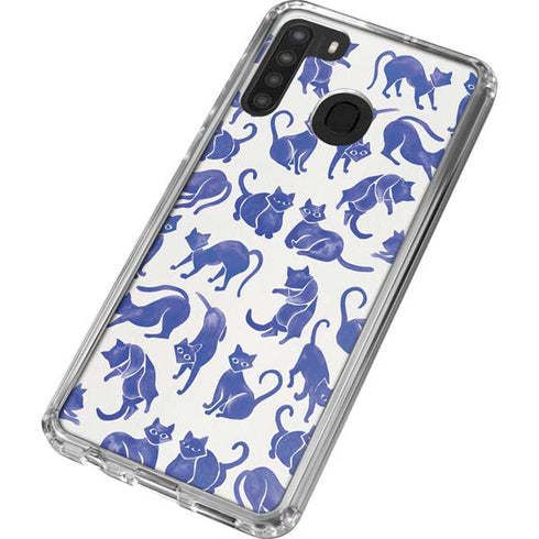 Cat Coq Blue Cats Galaxy A21 Clear Case