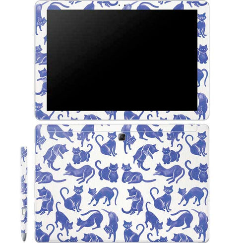 Cat Coq Blue Cats Galaxy Book 12in Skin