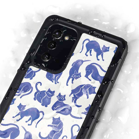 Cat Coq Blue Cats Galaxy Note20 5G Waterproof Case