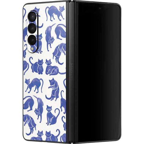 Cat Coq Blue Cats Galaxy Z Fold3 5G Skin