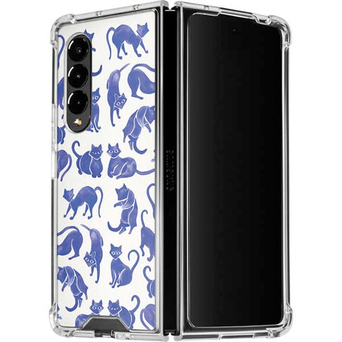 Cat Coq Blue Cats Galaxy Z Fold4 5G Clear Case
