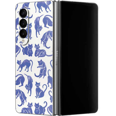 Cat Coq Blue Cats Galaxy Z Fold4 5G Skin