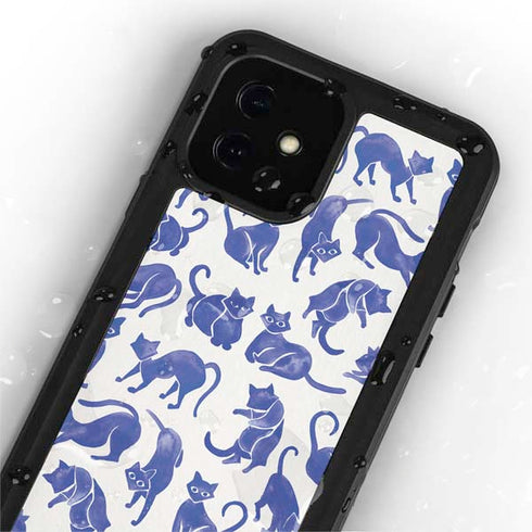 Cat Coq Blue Cats iPhone 12 Mini Waterproof Case