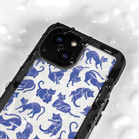 Cat Coq Blue Cats iPhone 13 Mini Waterproof Case