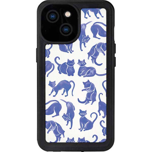 Blue Cats by Cat Coq iPhone 15 Waterproof Case