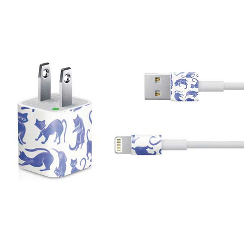 Cat Coq Blue Cats iPhone Charger (5W USB) Skin