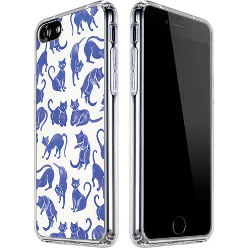 Cat Coq Blue Cats iPhone SE (2nd & 3rd Gen) Clear Case