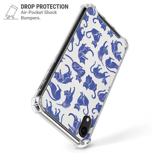 Blue Cats by Cat Coq iPhone XR Clear Case