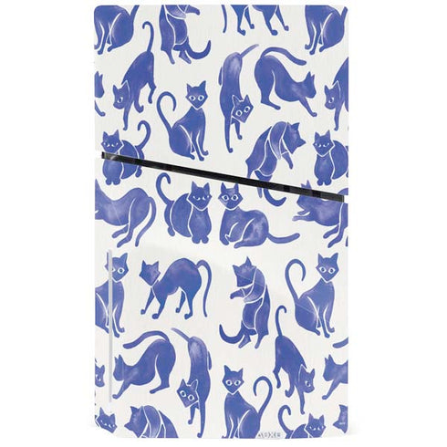 Blue Cats by Cat Coq PS5 Slim Disk Console Skin
