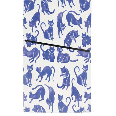 Blue Cats by Cat Coq PS5 Slim Digital Edition Console Skin