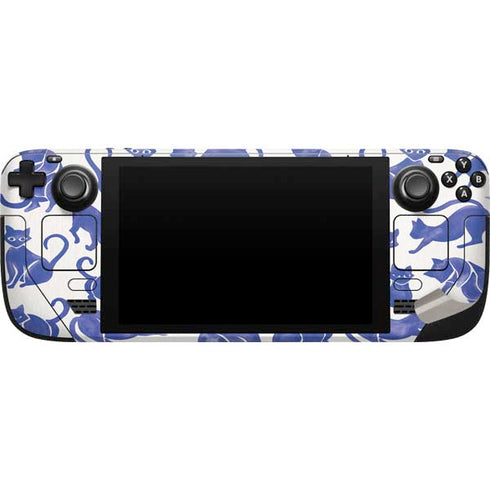 Cat Coq Blue Cats Steam Deck Handheld Gaming Computer Skin