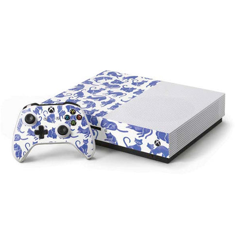 Cat Coq Blue Cats Xbox One S Console and Controller Bundle Skin