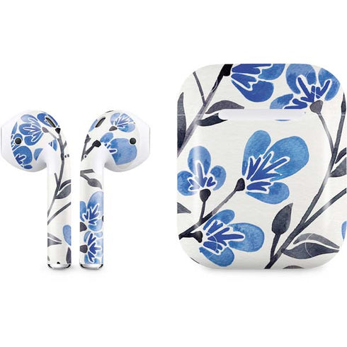 Cat Coq Blue Cherry Blossoms Apple AirPods Skin
