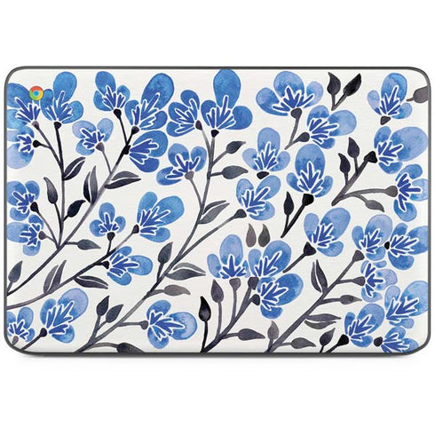 Blue Cherry Blossoms by Cat Coq HP Chromebook Skin