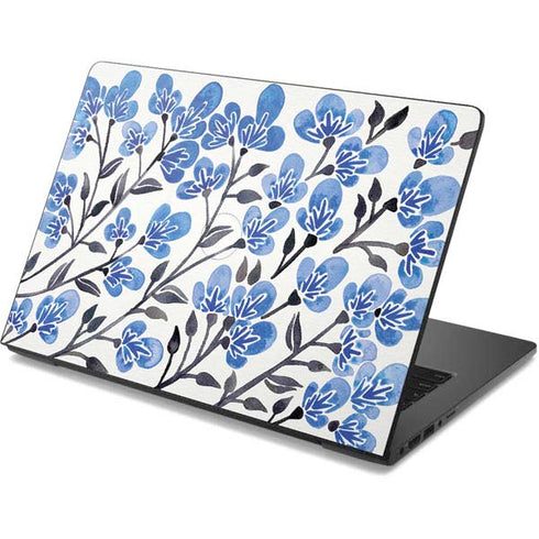 Cat Coq Blue Cherry Blossoms Dell Chromebook Skin