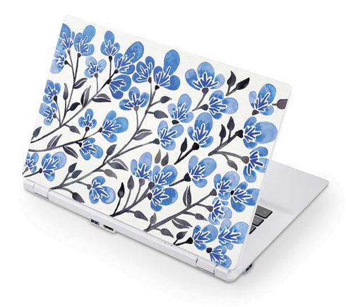 Cat Coq Blue Cherry Blossoms Acer Chromebook Skin