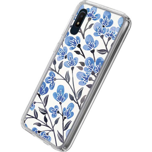 Cat Coq Blue Cherry Blossoms Galaxy A10e Clear Case