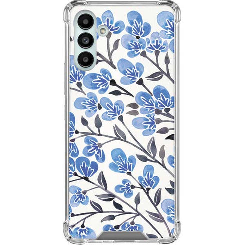Cat Coq Blue Cherry Blossoms Galaxy A13 5G Clear Case