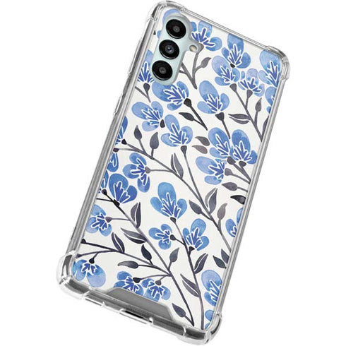 Cat Coq Blue Cherry Blossoms Galaxy A14 5G Clear Case