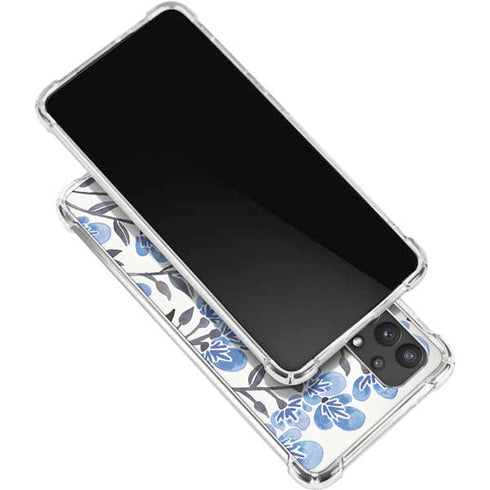 Cat Coq Blue Cherry Blossoms Galaxy A32 5G Clear Case
