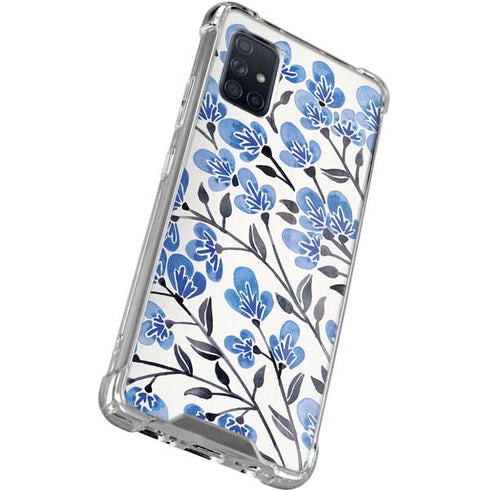 Cat Coq Blue Cherry Blossoms Galaxy A51 5G Clear Case