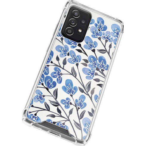 Cat Coq Blue Cherry Blossoms Galaxy A52 5G Clear Case