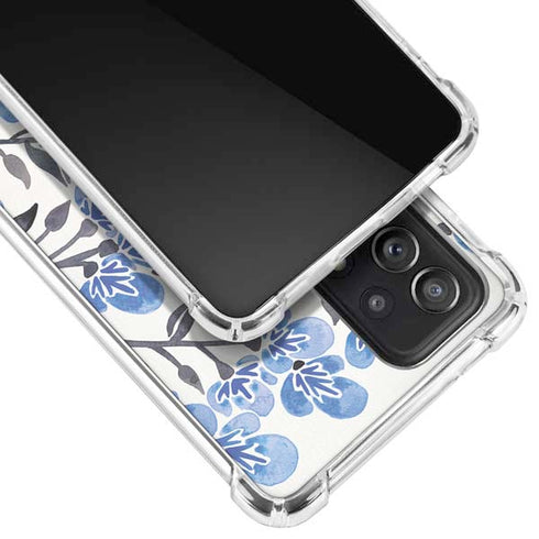 Cat Coq Blue Cherry Blossoms Galaxy A52 5G Clear Case