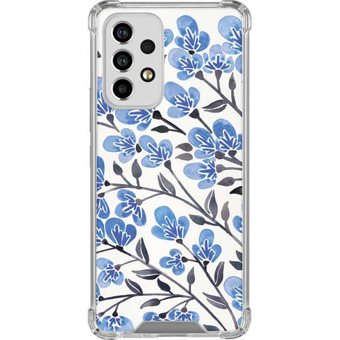 Cat Coq Blue Cherry Blossoms Galaxy A53 5G Clear Case