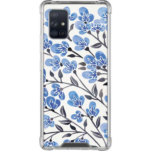 Cat Coq Blue Cherry Blossoms Galaxy A71 5G Clear Case