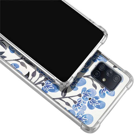 Cat Coq Blue Cherry Blossoms Galaxy A71 5G Clear Case