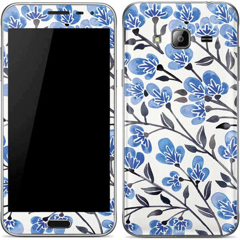 Cat Coq Blue Cherry Blossoms Galaxy J3 Skin