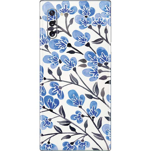 Cat Coq Blue Cherry Blossoms Galaxy Note 10 Skin