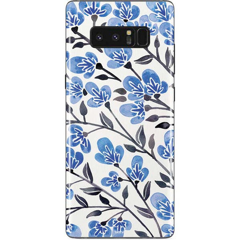 Cat Coq Blue Cherry Blossoms Galaxy Note 8 Skin