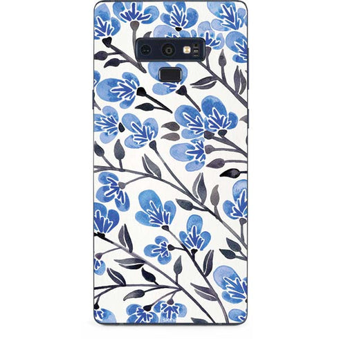 Cat Coq Blue Cherry Blossoms Galaxy Note 9 Skin