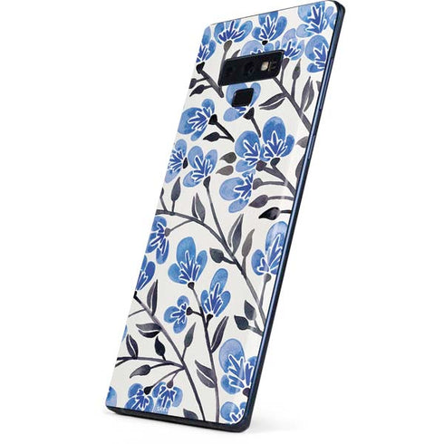 Cat Coq Blue Cherry Blossoms Galaxy Note 9 Skin