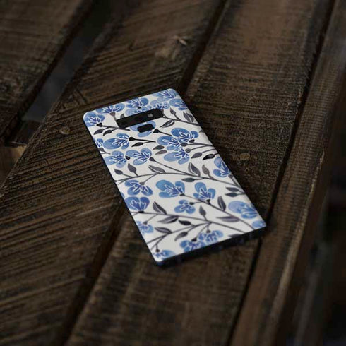 Cat Coq Blue Cherry Blossoms Galaxy Note 9 Skin