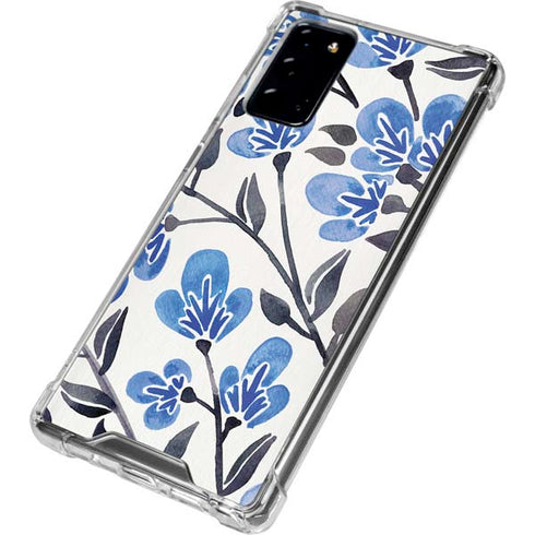 Cat Coq Blue Cherry Blossoms Galaxy Note20 5G Clear Case