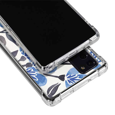 Cat Coq Blue Cherry Blossoms Galaxy Note20 5G Clear Case