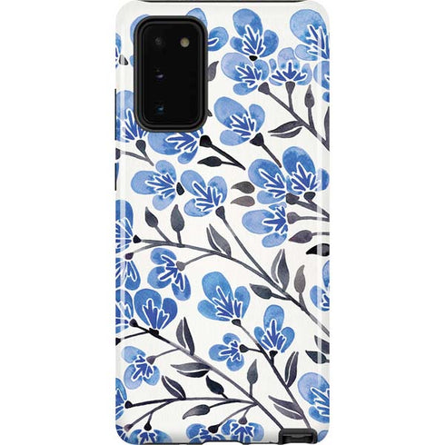 Cat Coq Blue Cherry Blossoms Galaxy Note20 5G Pro Case