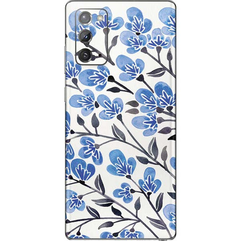 Cat Coq Blue Cherry Blossoms Galaxy Note20 5G Skin
