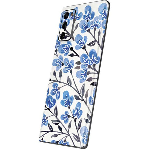 Cat Coq Blue Cherry Blossoms Galaxy Note20 5G Skin
