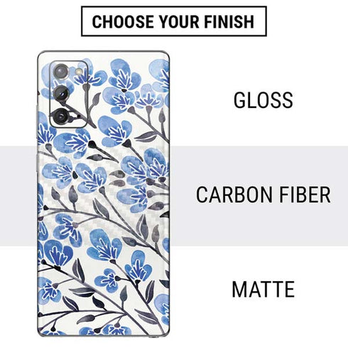 Cat Coq Blue Cherry Blossoms Galaxy Note20 5G Skin
