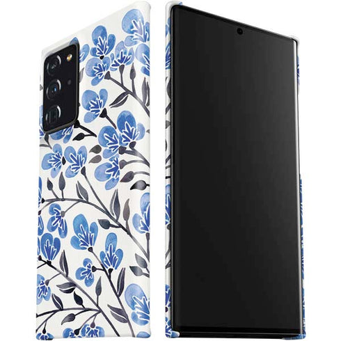 Cat Coq Blue Cherry Blossoms Galaxy Note20 Ultra 5G Lite Case