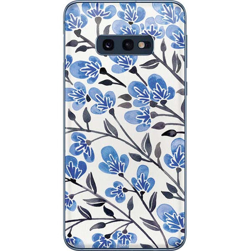 Cat Coq Blue Cherry Blossoms Galaxy S10e Skin