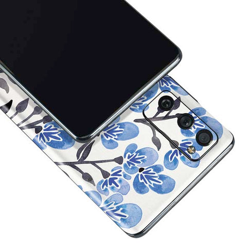 Cat Coq Blue Cherry Blossoms Galaxy S20 Fan Edition Skin