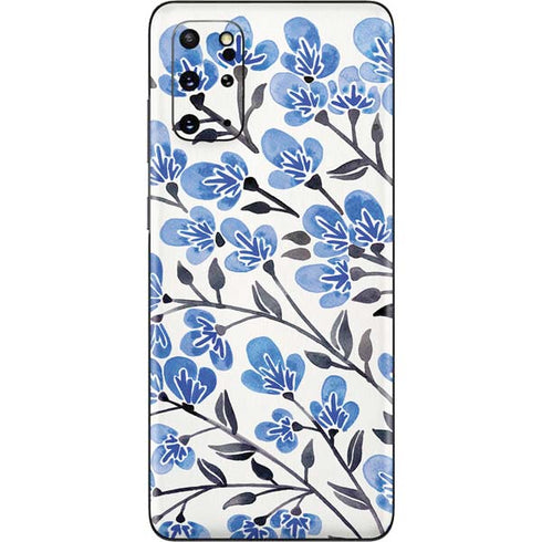 Cat Coq Blue Cherry Blossoms Galaxy S20 Plus Skin