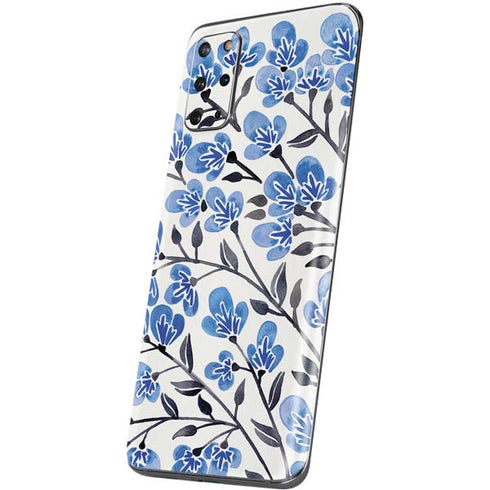 Cat Coq Blue Cherry Blossoms Galaxy S20 Plus Skin
