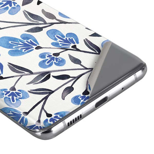 Cat Coq Blue Cherry Blossoms Galaxy S20 Plus Skin